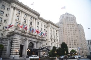 Two Democratic Party Fundraisers were held for Kamala Harris at the Fairmont Hotel in San Francisco during the 2024 election cycle. Some of the entrance tickets cost upwards of $500,000. (Photo Credit: Gennie Sullivan, August 11, 2024)